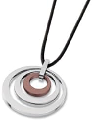 Amalfi™ Stainless Steel Circle Pendant on 17" Black Cord