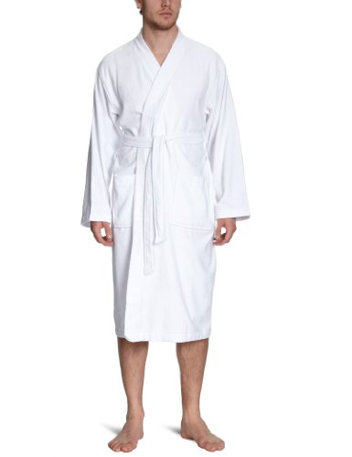 Huber Herren Bademantel 7044/ Homewear Mantel, Gr. 7, Wei&szlig; (WEISS 0500) Preisvergleich