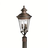 Kichler Lighting 9547OZ 3 Light Claire PostTop Post Mount Light, Olde Bronze