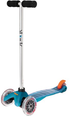 Mini Kick Scooter AQUA, for Kids Ages 3-5. Winner of the Oppenheim Toy Portfolio Gold and Platinum Best Toy Award Seals - ALSO available in Yellow, Green, Orange, Blue and Pink