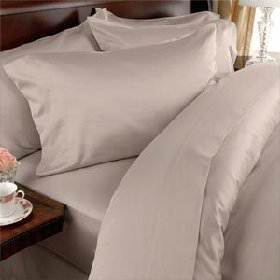 300-Thread-Count Egyptian Cotton 300TC Duvet Set and 2 Shams, Full, Beige Soild 300 TC