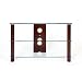 Demagio DM021-Wood - Clear Glass and 3-Wood Column Stand for LCD and Plasma TV - 800mm Wide, Recommended for Screen Sizes up to 32"