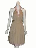 D SQUARED Double Layer Khaki Halter Dress