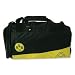 BVB Sporttasche Kappa schwarz, offizielles Borussia Dortmund Lizenzprodukt, 100% Polyester.  
Praktische Borussia Dortmund Sporttasche in schwarz von Ausr�ster KAPPA aus 100 % Polyester in den 
Ma�en: L�nge ca. 60 cm, Breite ca. 35 cm und H�he ca. 30 cm. Die Tasche mit farblich in gelb 
abgesetztem Boden auf der Vorder- und R�ckseite bietet durch ein Netzfach, ein separates Schuh- und 
Nassfach, einem Umschlag jeweils auf der Au�en- und Innenseite mit Rei�verschluss-Fach sowie einem 
gro�z�gig geschnittenen Hauptfach mit kleinem Rei�verschluss-Fach f�r z.B. Accessoires gro�z�gigen 
Stauraum. Der verst�rkte Innenboden sorgt f�r hohe Stabilit�t, der verstell- und abnehmbare 
Schultergurt mit Polsterung und die gepolsterten Tragegriffe f�r den optimalen Tragekomfort. 
BVB-Embleme und KAPPA-Logos sind auf Vorder- und R�ckseite angebracht.