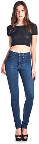 Womens High Waisted Luscious Slimming Ultra Stretch Super Skinny Jeans (M/Stone,Size 17)