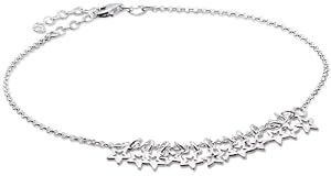 Vinani Fußkettchen Stars Sterne 23 cm bis 27 cm Sterling Silber 925 Fußkette FSR