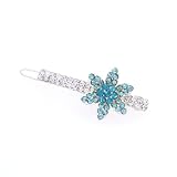 IMAGE OF Czech Rhinestone Side Hair Clip Star Flower Blue