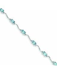 Genuine .925 Sterling Silver Blue Topaz Bracelet 2.5 Grams . 100% Satisfaction Guaranteed.