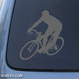 CYCLING - Bicycle Sport - Car, Truck, Notebook, Vinyl Decal Sticker #1208 | Vinyl Color: Silver