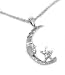 Unisex 24k White Gold Layered GL Large Half Moon and Star Charm Necklace - 20 Rope chain Lifetime Warranty! Comes Gift Boxed