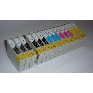 15 x epson compatible ink cartridges (3 full sets + 3 extra black) for epson stylus sx215, sx 215, 6 x black, 3 x cyan, 3 x magenta, 3 x yellow, ***SAME DAY SHIPPING***, epsom ink