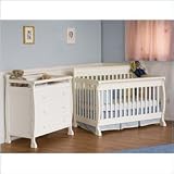 DaVinci Kalani 4-in-1 Convertible Wood Crib Nursery Set w, Toddler Rail in White