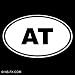 AT - Austria - Country Code Vinyl Decal Sticker | Vinyl Color: White Image