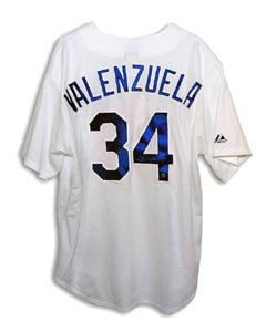Fernando Valenzuela Signed Los Angeles Dodgers White Majestic Jersey