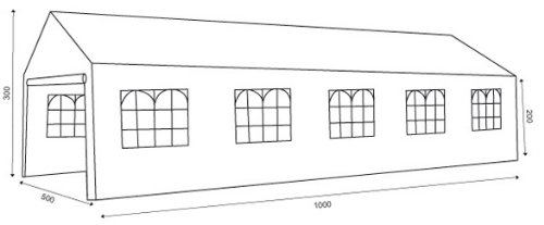 Tente de jardin 5*10m Blanc / Tente de festivités - Chapiteau- Barnum