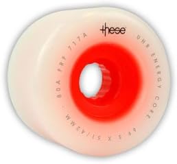 These Wheels 69.5mm 80a Red Core Freeride Formula Longboard Skateboard Wheels - Set of 4 WITH BEARINGS