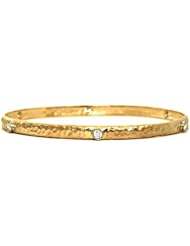 CleverEves 18Kt Yellow Gold Hammered Slip-On Bangle