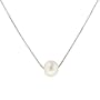 14k White Gold Freshwater Cultured Single Pearl Pendant (8mm), 18"