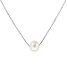 14k White Gold Freshwater Cultured Single Pearl Pendant (8mm), 18"