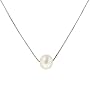 14k White Gold 8mm Freshwater Cultured Single Pearl Pendant, 18"