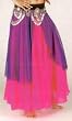 Two-Colored Chiffon Skirt Purple-Fuchsia - One Size