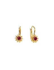 Gabriel & Co. - Childrens Created Ruby July Birthstone Earrings
