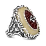 Carolyn Pollack Sterling Silver, Yellow Jasper and Carnelian Carousel Ring