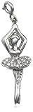 Sterling Silver Diamond Ballerina Charm