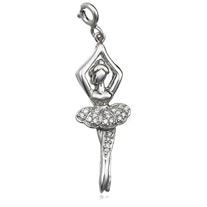 Buy Sterling Silver 1 10 cttw Diamond Ballerina Charm by Amazon.com Collection