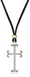 Mizuki 14k Diamond Gothic Cross Necklace On Black Micro Suede Cord, 40"