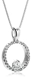14k White Gold Circle Pendant (1/4 cttw, H-I Color, I1-I2 Clarity)