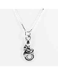 Mother and Child or Madonna and Baby Pendant in Sterling Silver on an 18" Sterling Box Chain, #7407