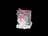 White w Glitter Tulip Candle Holder w Gift Box Candle (Set of 96) - Baby Shower Gifts & Wedding Fa