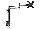 Monoprice 3-Way Adjustable Desk Mount Bracket for LCD LED (Max 33 Lbs, 13~30") - Black