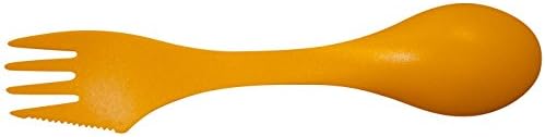 Thor Outdoor BPA Free Spork (10 Piece Set, Yellow) with Full-Sized Spoon, Fork, and Serrated Knife Edge