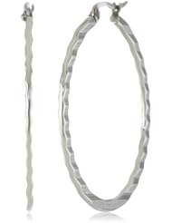 Stainless Steel Striped Hoop Earrings