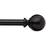 Bali Blinds 5/8" Ball Cafe Rod Set, 48-84", Black