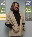 Soft Cotton Pocket Shawl - Gift for Mom or Grandma by 