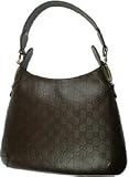 Gucci - Gucci Leather Authentic Monogram Logo Handbag with Horsebit Hardware - Chocolate