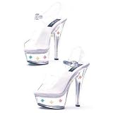 6 inch Heel Clear Sandal Ladies Size Shoe With Multicolor Lights by SexyBlvd