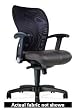 Via Voss Mesh Chair, Mid Back, Large Seat, w/ Arms (Black Fabric)