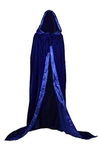 AngelWardrobe Halloween Hooded Cloak MEDIEVAL Various Colors Wedding Cape SCA Blue-Blue XXXL