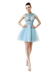 A-line Chiffon/Satin   Backless Beaded Short Homecoming Dress/Party Dress/Mini Dress  With a Bow(s) and Ruffles
