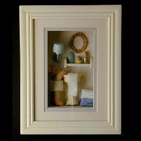 Shadow Box - Baby Bear At Sink - Home decor