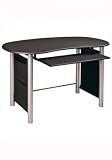 Office Star Saturn Mixed Woodtop Media Workstation in Black