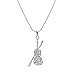 chelseachicNYC Crystal Violin and Bow Necklace Silver