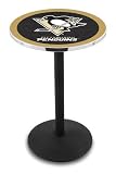 42" Pittsburgh Penguins Bar Height Pub Table - Round Base