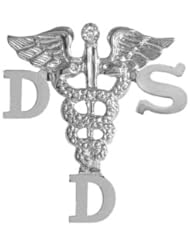 NursingPin - Dentist DDS Graduation Pin with Diamond in Silver