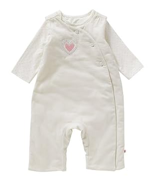 Girls Wadded Dungaree Set - Cream