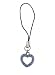 Cell Phone Charm - C4 - Strap Style - Heart set with Crystals ~ Light Sapphire (Blue)